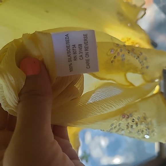 Bcbg silk embolished sequined tunic top sz S prestined - Picture 7 of 7